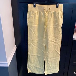 Brand new w/tags! Guess brand, yellow teagan linen pants, size large